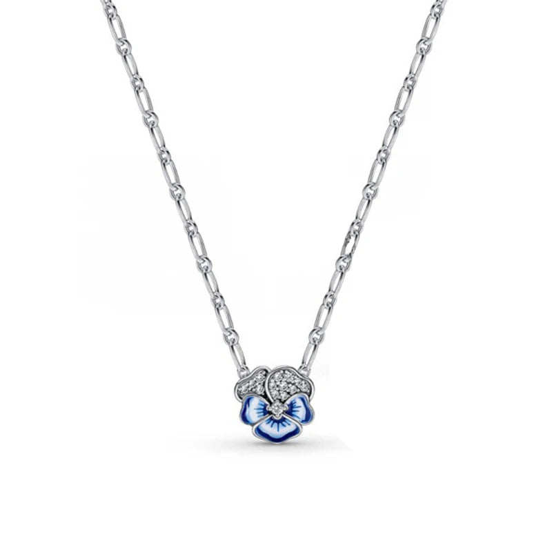 Enamel Pansy Wreath Necklace - High Jewelry Necklaces