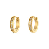 Mini CZ Hoop Earrings 18K Plated Crystal Stone Paved Huggies