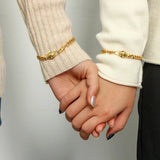 Snake Shape Stainless Steel Cuban Chain Bracelet for Women