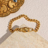 Snake Shape Stainless Steel Cuban Chain Bracelet for Women