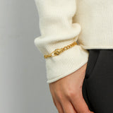 Snake Shape Stainless Steel Cuban Chain Bracelet for Women