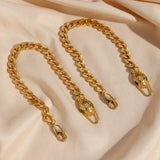 Snake Shape Stainless Steel Cuban Chain Bracelet for Women