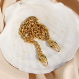 Snake Shape Stainless Steel Cuban Chain Bracelet for Women
