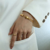 Snake Shape Stainless Steel Cuban Chain Bracelet for Women