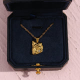 Stainless Steel Girl With Precious Gift Pendant Necklace