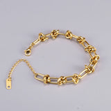 Stainless Steel Knotted Chain Bracelet Hip Hop Twisted Link