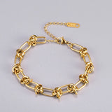 Stainless Steel Knotted Chain Bracelet Hip Hop Twisted Link