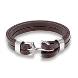 Multilayer Leather Bracelet Anchor Bracelet Punk Men Charm Jewelry