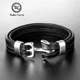 Multilayer Leather Bracelet Anchor Bracelet Punk Men Charm Jewelry