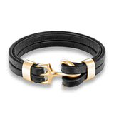Multilayer Leather Bracelet Anchor Bracelet Punk Men Charm Jewelry