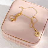 Stainless Steel Smiley Necklace with Zircon Stone for Women