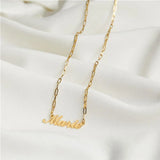 Stainless Steel Paper Clip Necklace for Women