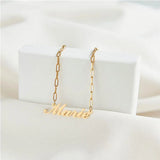 Stainless Steel Paper Clip Necklace for Women