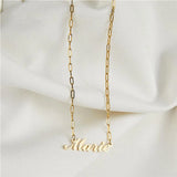 Stainless Steel Paper Clip Necklace for Women