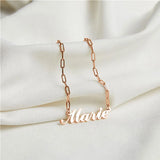 Stainless Steel Paper Clip Necklace for Women