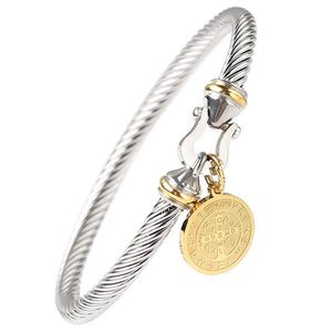 Stainless Steel Pattern Hang Tag Metal bracelet for women Non Rust Jewelry