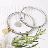 Stainless Steel Pattern Hang Tag Metal bracelet for women Non Rust Jewelry