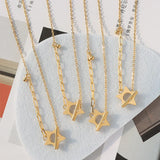 Stainless Steel Waterproof Star OT Buckle Necklace for Women Girl