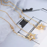 Stainless Steel Waterproof Star OT Buckle Necklace for Women Girl