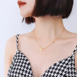 Stainless Steel Waterproof Star OT Buckle Necklace for Women Girl