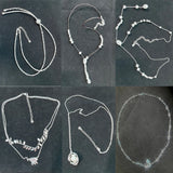 Silver Bead Necklace Women's Gift Idea