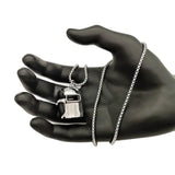 Men's Stainless Steel Hip Hop Welder Mask Pendant Necklace