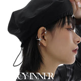 Silver Rhinestone Star Clip Earrings for Men Women