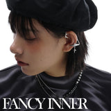 Silver Rhinestone Star Clip Earrings for Men Women