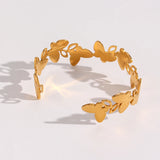 Butterfly Cuff Bracelet Stainless Steel Bangle
