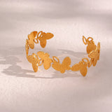 Butterfly Cuff Bracelet Stainless Steel Bangle