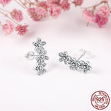 925 Silver Cherry Blossom Stud Earrings Wedding Gift
