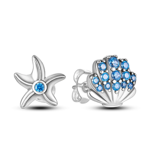 925 Silver Zircon Heart Stud Earrings Asymmetric Design