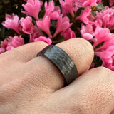 6mm 8mm Tungsten Wedding Band Hammered Engagement Ring