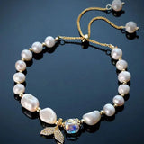 Fish Tail Pearl Bracelet Women's Crystal Animal Jewelry Birthday Gift