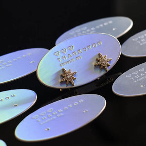 Elegant Laser Silver Specialty Paper Earrings Display Cards 50pcs/lot