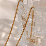 Square Pendant Necklace Stainless Steel Letter Necklace Initial Necklace