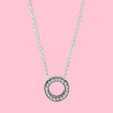 Summer 925 Silver Pav? Circle Necklace for Women Jewelry Gift