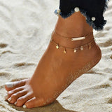 Summer Beach Anklet Women Multilayer Pave Zircon Anklet For Women