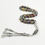 Natural Colored Sesame Stone Muslim Rosary 33 Misbaha Arabic Bracelet