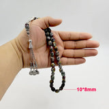 Natural Colored Sesame Stone Muslim Rosary 33 Misbaha Arabic Bracelet