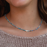 Colorful Bead Choker Necklace Natural Pearl Charm Short Collier Femme