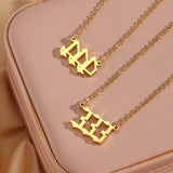 Ancient Lucky Angel Number Necklace For Women Stainless Steel