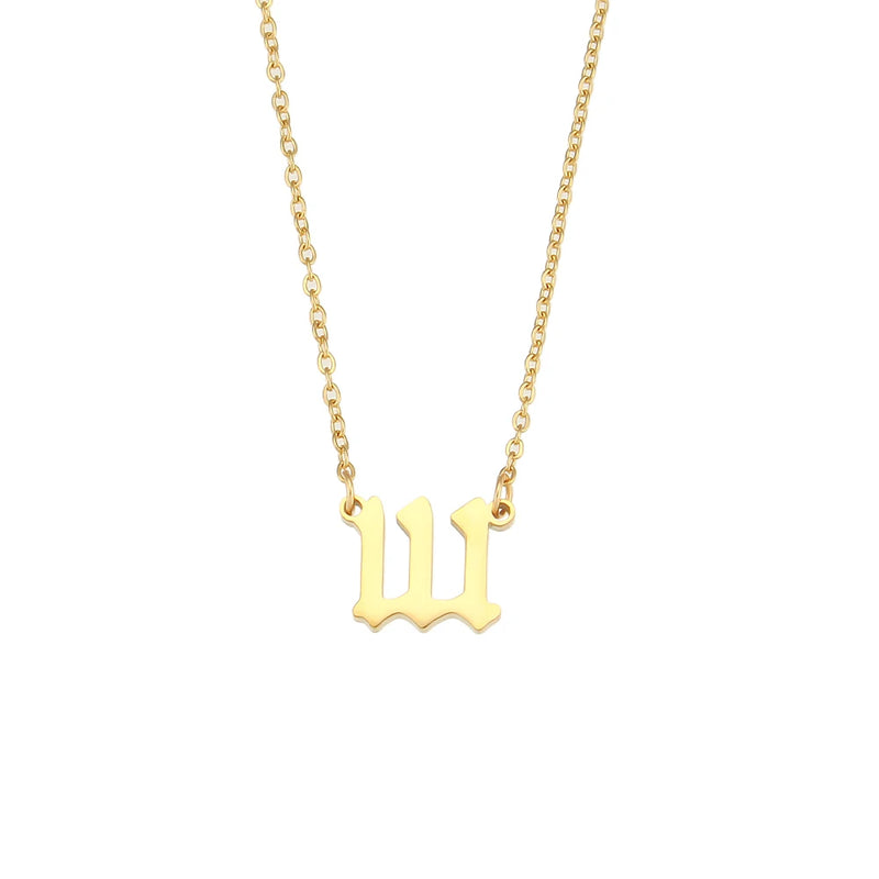 Ancient Lucky Angel Number Necklace For Women Stainless Steel