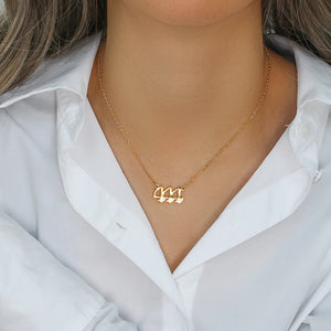 Ancient Lucky Angel Number Necklace For Women Stainless Steel