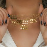 Ancient Lucky Angel Number Necklace For Women Stainless Steel