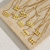 Ancient Lucky Angel Number Necklace For Women Stainless Steel