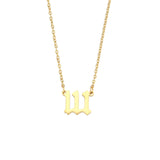 Ancient Lucky Angel Number Necklace For Women Stainless Steel