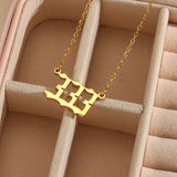 Ancient Lucky Angel Number Necklace For Women Stainless Steel