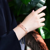 Colorful Tourmaline Crystal Beaded Bracelet Women Jewelry