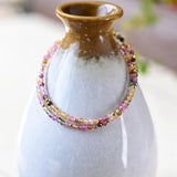 Colorful Tourmaline Crystal Beaded Bracelet Women Jewelry